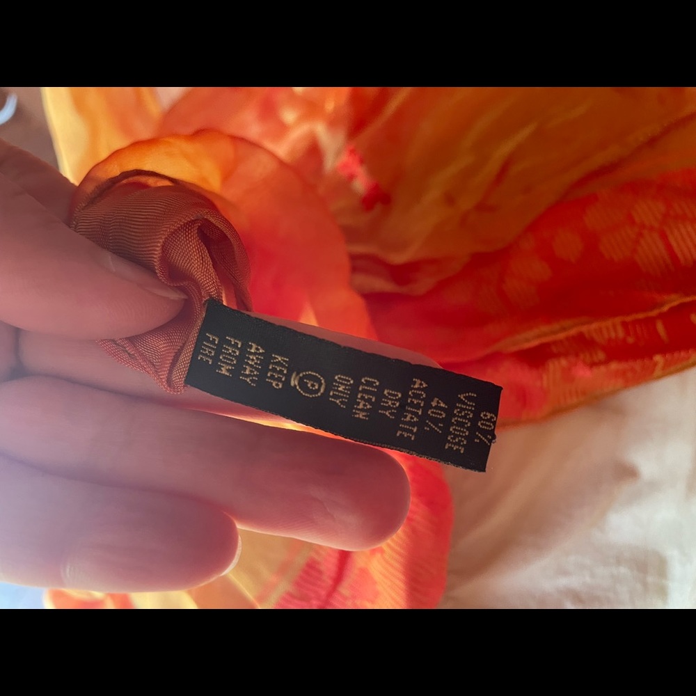 🍊 Lovely orange yellow sarong scarf - Picture 3 of 3